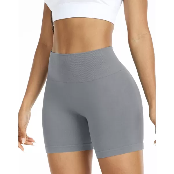 imageNELEUS Workout ShortsLegging for Women Scrunch Seamless Soft High Waist Gym ShortsPantsQ1055 1 Pack grey