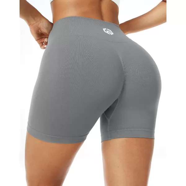 imageNELEUS Workout ShortsLegging for Women Scrunch Seamless Soft High Waist Gym ShortsPantsQ1055 1 Pack grey