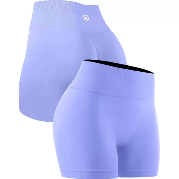 imageNELEUS Workout ShortsLegging for Women Scrunch Seamless Soft High Waist Gym ShortsPantsQ1055 1 Pack purple