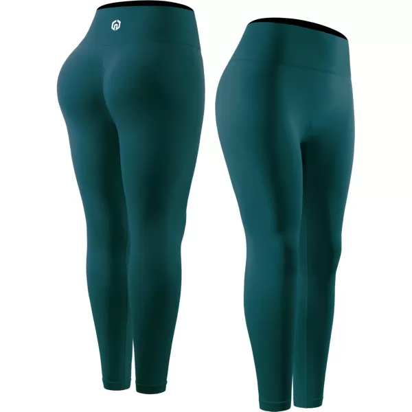 imageNELEUS Workout ShortsLegging for Women Scrunch Seamless Soft High Waist Gym ShortsPantsQ1155 1 Pack deep Green