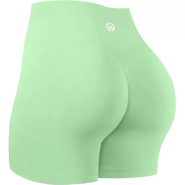 imageNELEUS Workout ShortsLegging for Women Scrunch Seamless Soft High Waist Gym ShortsPantsQ1055 1 Pack green