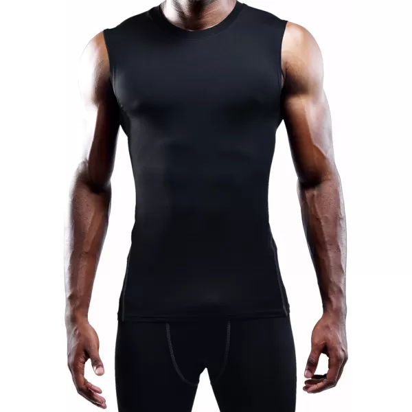 imageNELEUS Mens 3 Pack Dry Fit Compression Tank Top803 BlackBlackBlack 3 Pack