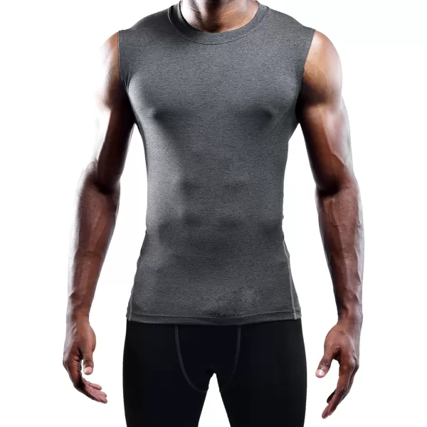 imageNELEUS Mens 3 Pack Dry Fit Compression Tank Top803 BlackGreyBlue 3 Pack