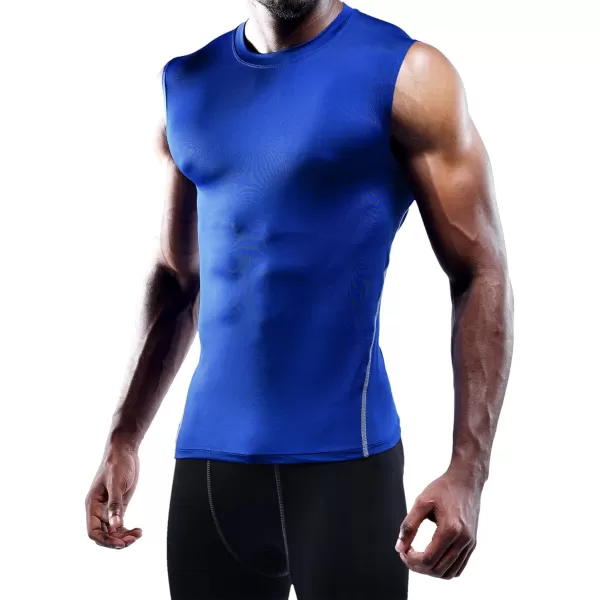 imageNELEUS Mens 3 Pack Dry Fit Compression Tank Top803 BlackGreyBlue 3 Pack