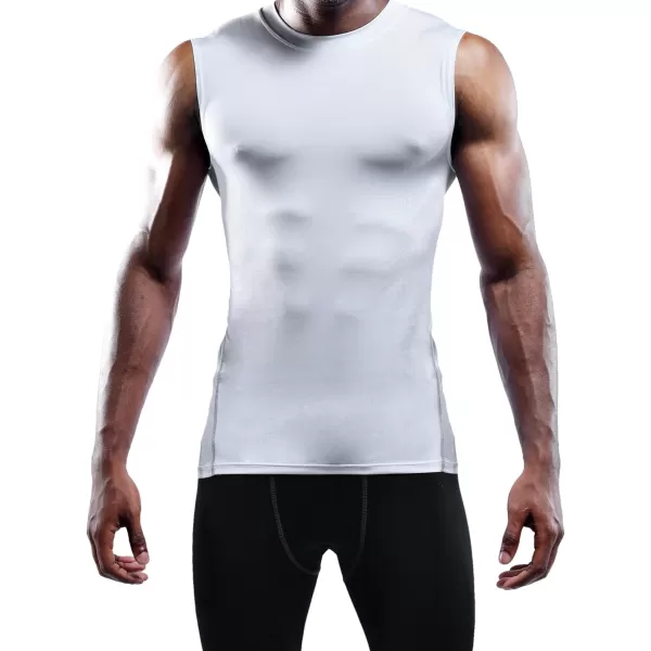 imageNELEUS Mens 3 Pack Dry Fit Compression Tank Top803 BlackGreyWhite 3 Pack