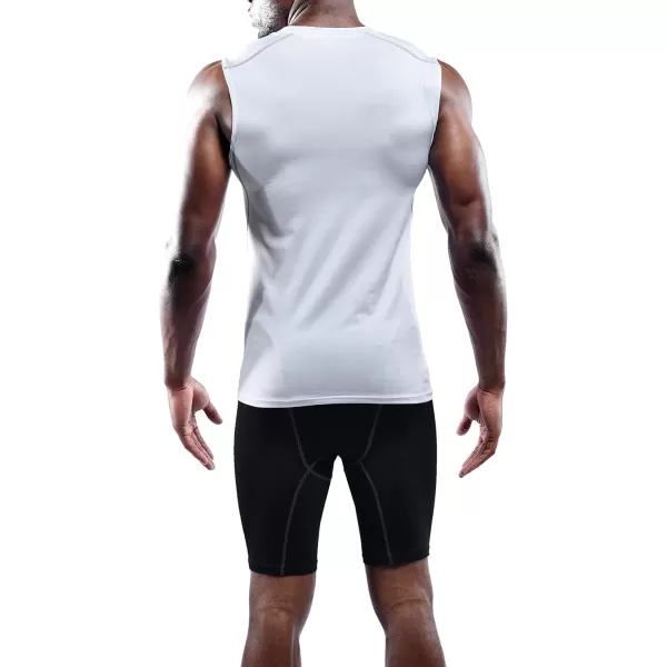 imageNELEUS Mens 3 Pack Dry Fit Compression Tank Top803 WhiteWhiteWhite 3 Pack