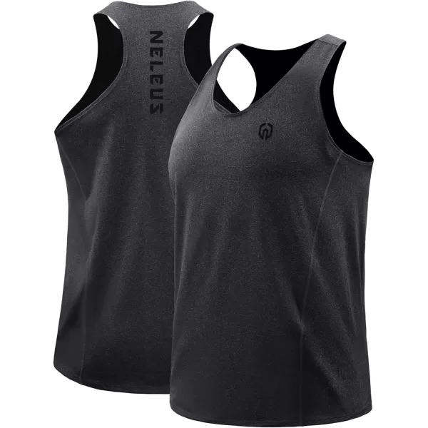 imageNELEUS Mens 3 Pack Running Tank Top Dry Fit YBack Athletic Workout Tank Tops5069 Grey BlackLight GreenRed 3 Pack