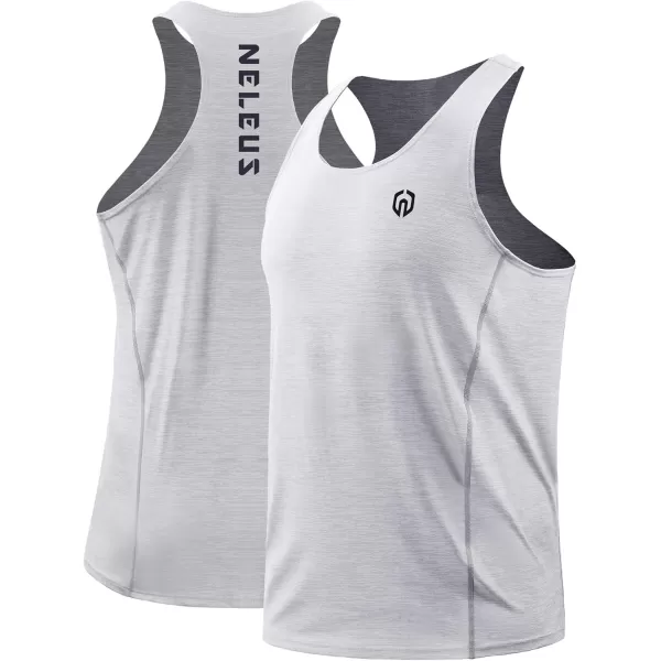 imageNELEUS Mens 3 Pack Running Tank Top Dry Fit YBack Athletic Workout Tank Tops5069 Grey BlackSlate GrayLight Grey 3 Pack