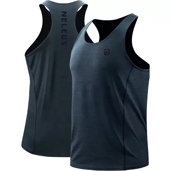 imageNELEUS Mens 3 Pack Running Tank Top Dry Fit YBack Athletic Workout Tank Tops5069 Grey BlackSlate GrayLight Grey 3 Pack