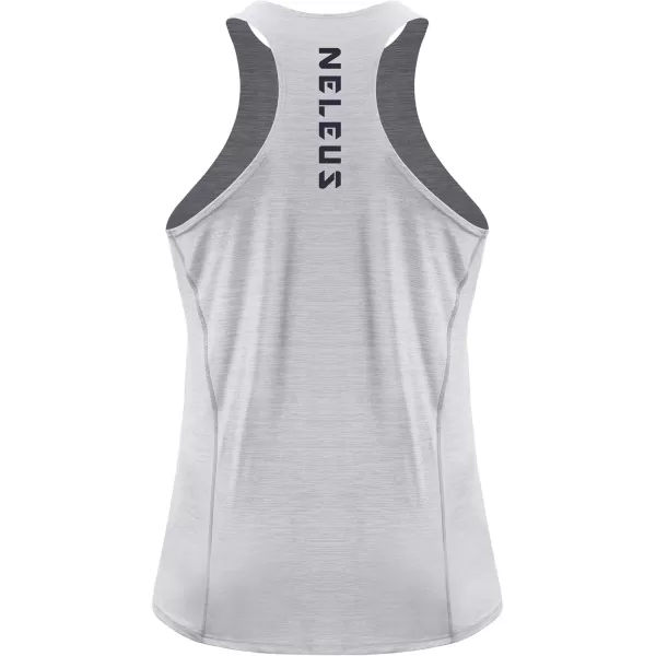 imageNELEUS Mens 3 Pack Running Tank Top Dry Fit YBack Athletic Workout Tank Tops5069 Grey BlackSlate GrayLight Grey 3 Pack