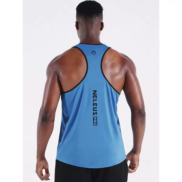 imageNELEUS Mens 3 Pack Running Tank Top Dry Fit YBack Athletic Workout Tank Tops5097 BlackGreyLight Blue 3 Pack