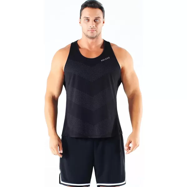 imageNELEUS Mens 3 Pack Running Tank Top Dry Fit YBack Athletic Workout Tank Tops5161 BlackBlackBlack