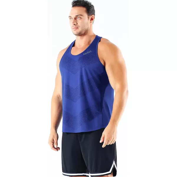 imageNELEUS Mens 3 Pack Running Tank Top Dry Fit YBack Athletic Workout Tank Tops5161 BlackGreyBlue