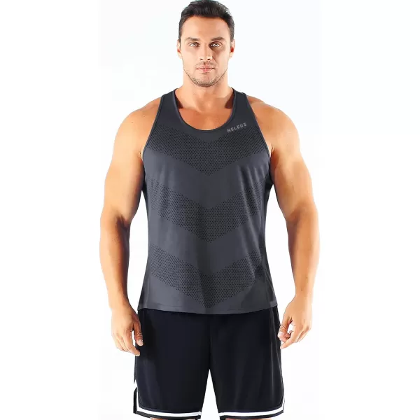 imageNELEUS Mens 3 Pack Running Tank Top Dry Fit YBack Athletic Workout Tank Tops5161 BlackGreyOlive Green