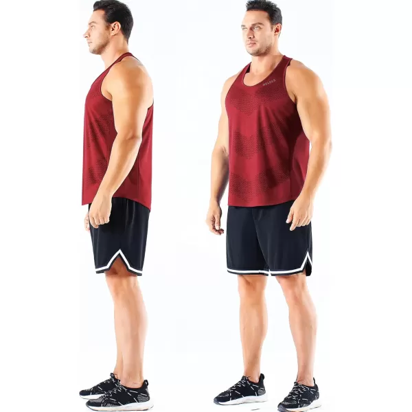 imageNELEUS Mens 3 Pack Running Tank Top Dry Fit YBack Athletic Workout Tank Tops5161 BlackGreyRed