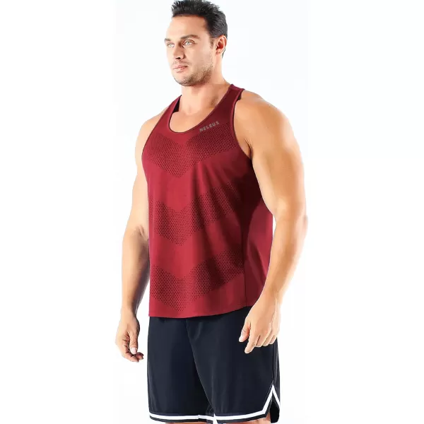 imageNELEUS Mens 3 Pack Running Tank Top Dry Fit YBack Athletic Workout Tank Tops5161 RedOlive GreenNavy Blue