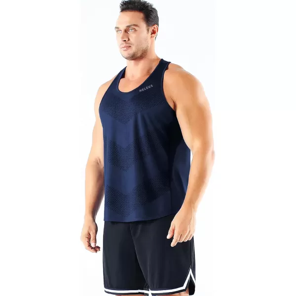 imageNELEUS Mens 3 Pack Running Tank Top Dry Fit YBack Athletic Workout Tank Tops5161 RedOlive GreenNavy Blue