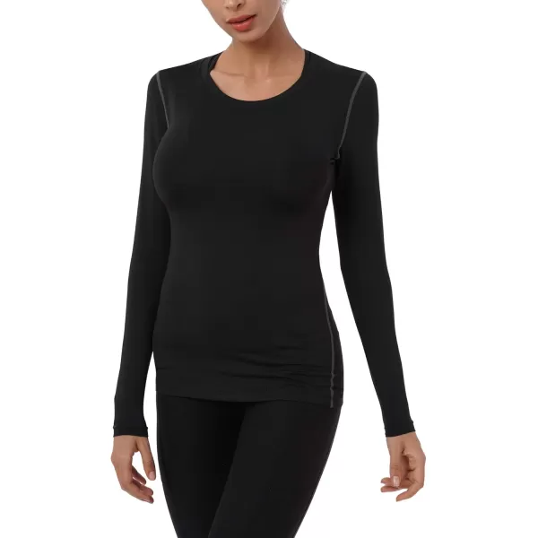 imageNELEUS Womens 3 Pack Athletic Compression Long Sleeve T Shirt Dry Fit03 3 Pack Black red white