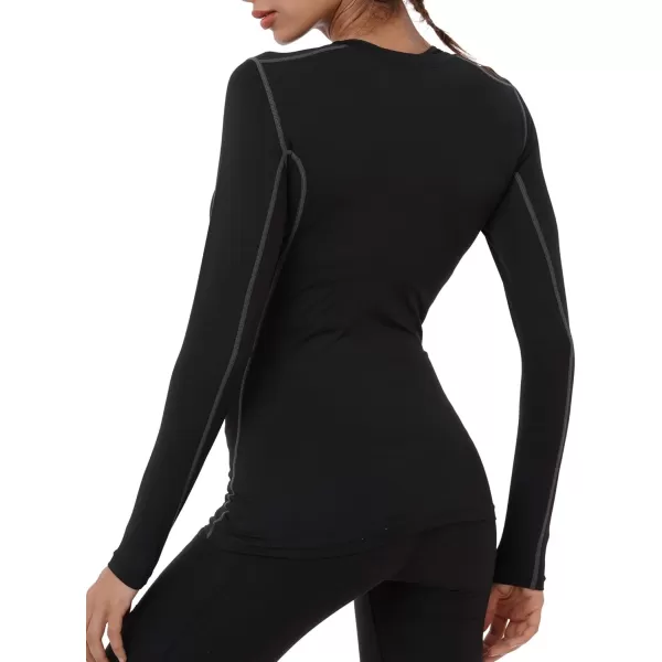 imageNELEUS Womens 3 Pack Athletic Compression Long Sleeve T Shirt Dry Fit03 BlackGreyCoffee 3 Pack