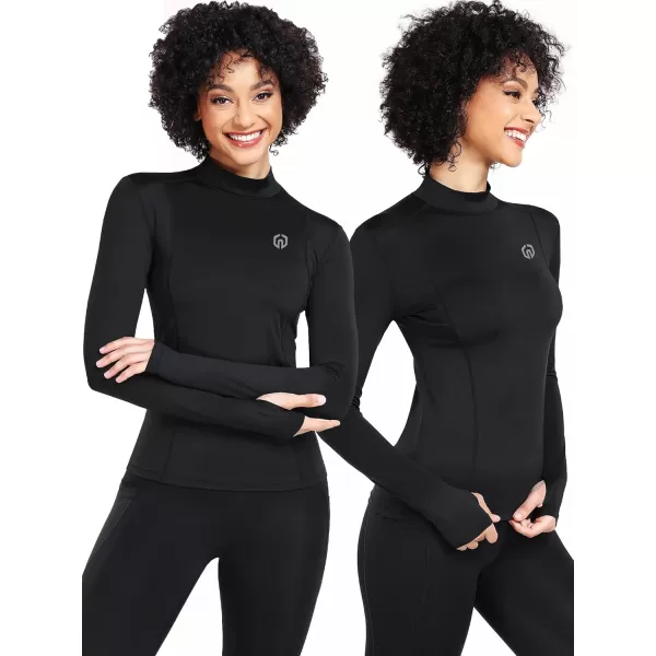 imageNELEUS Womens 3 Pack Athletic Compression Long Sleeve T Shirt Dry Fit05 BlackBlackBlack 3 Pack