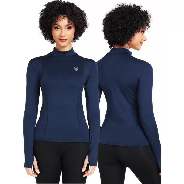 imageNELEUS Womens 3 Pack Athletic Compression Long Sleeve T Shirt Dry Fit05 BlackNavy BlueWhite 3 Pack