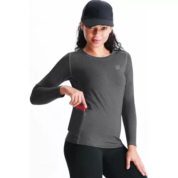 imageNELEUS Womens 3 Pack Athletic Compression Long Sleeve T Shirt Dry Fit8075 BlackGreyBlue 3 Pack