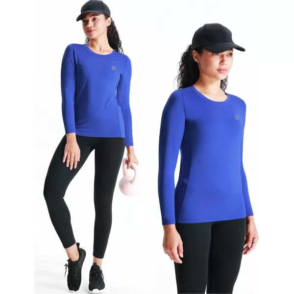 imageNELEUS Womens 3 Pack Athletic Compression Long Sleeve T Shirt Dry Fit8075 BlackGreyBlue 3 Pack