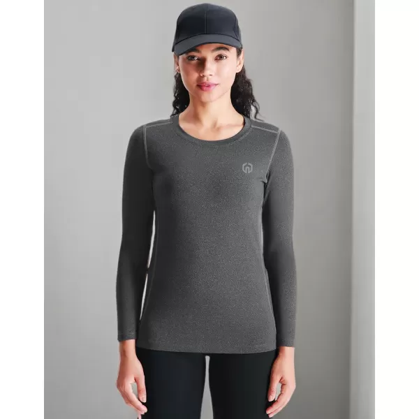 imageNELEUS Womens 3 Pack Athletic Compression Long Sleeve T Shirt Dry Fit8075 BlackGreyNavy Blue 3 Pack
