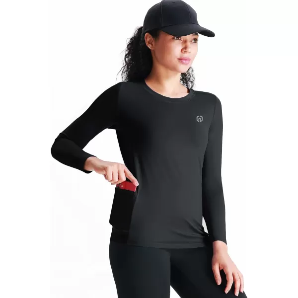imageNELEUS Womens 3 Pack Athletic Compression Long Sleeve T Shirt Dry Fit8075 BlackGreyNavy Blue 3 Pack