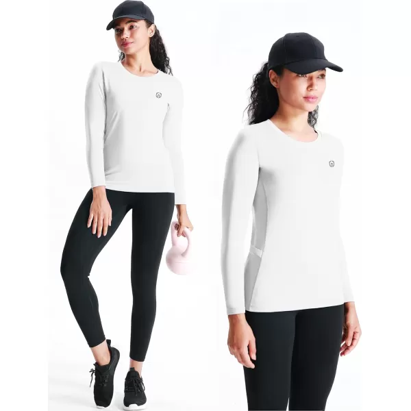 imageNELEUS Womens 3 Pack Athletic Compression Long Sleeve T Shirt Dry Fit8075 BlackGreyWhite 3 Pack