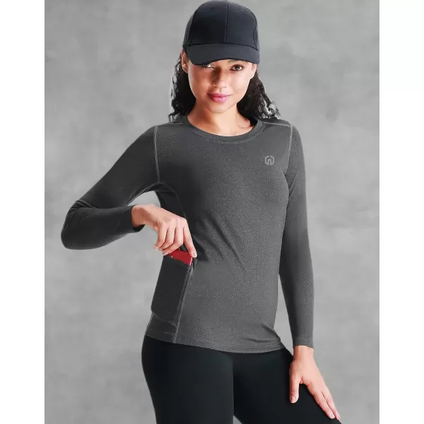 imageNELEUS Womens 3 Pack Athletic Compression Long Sleeve T Shirt Dry Fit8075 BlackGreyWhite 3 Pack