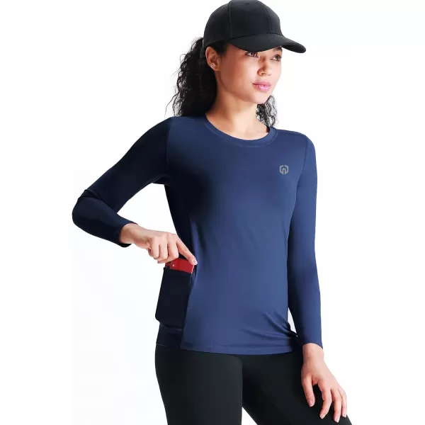 imageNELEUS Womens 3 Pack Athletic Compression Long Sleeve T Shirt Dry Fit8075 RedBlueNavy Blue 3 Pack