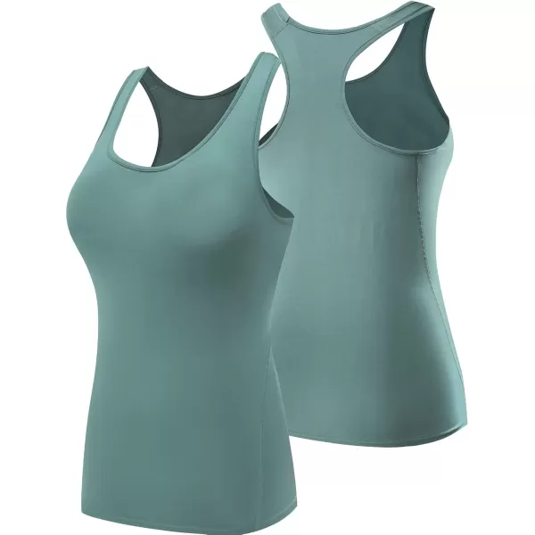 imageNELEUS Womens 3 Pack Compression Base Layer Dry Fit Tank Top04 BlackGreyBlackish Green 3 Pack