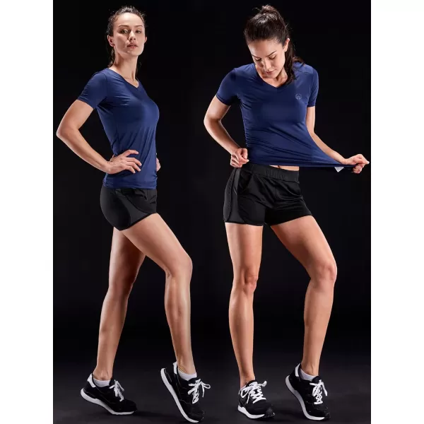 imageNELEUS Womens 3 Pack Compression Workout Athletic Shirt8016 BlackGreyNavy Blue 3 Pack