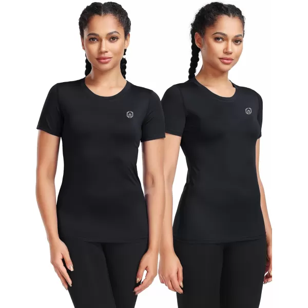 imageNELEUS Womens 3 Pack Compression Workout Athletic Shirt8017 BlackBlackBlack