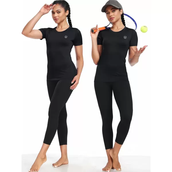 imageNELEUS Womens 3 Pack Compression Workout Athletic Shirt8017 BlackBlackBlack