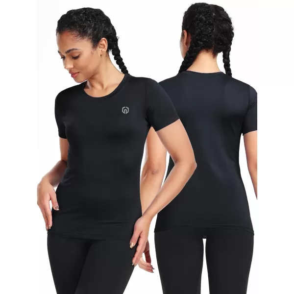 imageNELEUS Womens 3 Pack Compression Workout Athletic Shirt8017 BlackBlackBlack