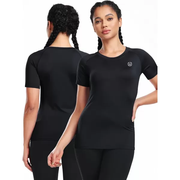 imageNELEUS Womens 3 Pack Compression Workout Athletic Shirt8018 BlackBlackBlack