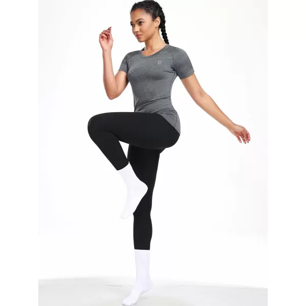 imageNELEUS Womens 3 Pack Compression Workout Athletic Shirt8018 BlackGreyWhite