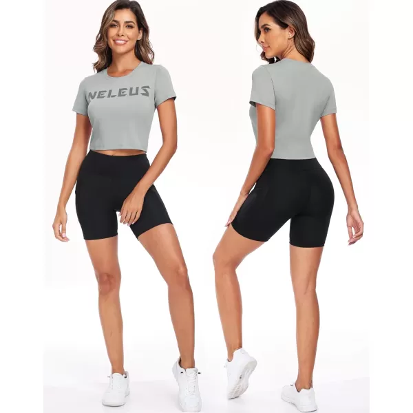 imageNELEUS Womens Running Crop Tank Tops Dry Fit Workout Athletic Crop Shirts Pack of 31501 BlackGreyPurple