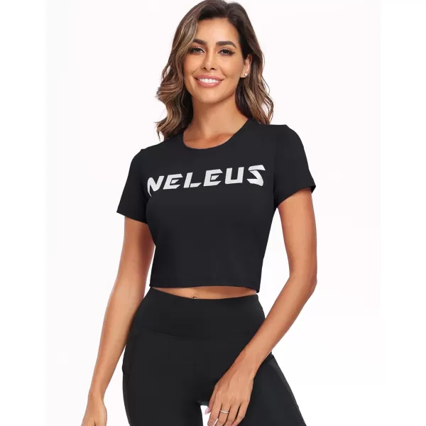 imageNELEUS Womens Running Crop Tank Tops Dry Fit Workout Athletic Crop Shirts Pack of 31501 BlackGreyPurple