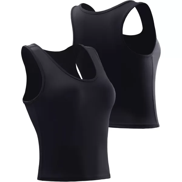 imageNELEUS Womens Running Workout Athletic Crop Shirts Pack of 38080 BlackBlackBlack 3 Pack