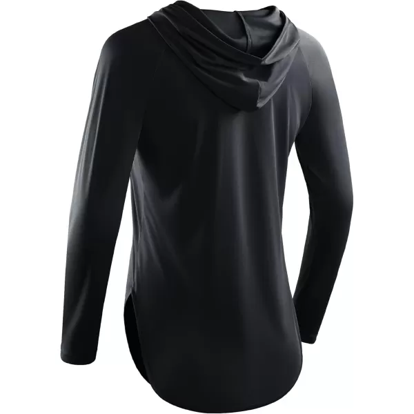 imageNELEUS Womens Sun Protection Running Shirts Workout Athletic Shirts with Hoods8090 BlackBlackBlack 3 Pack