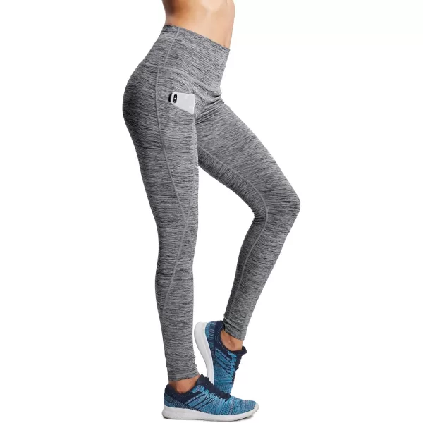 imageNELEUS Womens Yoga Pant Tummy Control High Waist Running Leggings with Pocket9033 Yoga Pant 3 Pack Black grey blue