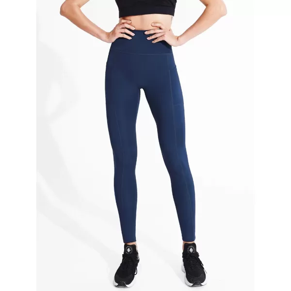 imageNELEUS Womens Yoga Pant Tummy Control High Waist Running Leggings with Pocket9048 2 Pack blackNavy