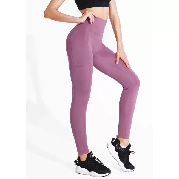 imageNELEUS Womens Yoga Pant Tummy Control High Waist Running Leggings with Pocket9048 2 Pack pinkGrey