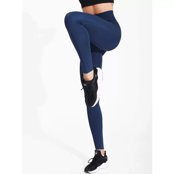 imageNELEUS Womens Yoga Pant Tummy Control High Waist Running Leggings with Pocket9048 3 Pack redDenim BlueNavy