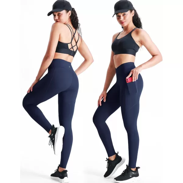 imageNELEUS Womens Yoga Pant Tummy Control High Waist Running Leggings with Pocket9124 BlackGreyDark Navy 3 Pack