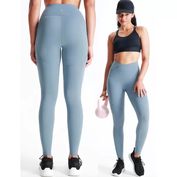 imageNELEUS Womens Yoga Pant Tummy Control High Waist Running Leggings with Pocket9124 BlackGreyGrayish Blue 3 Pack