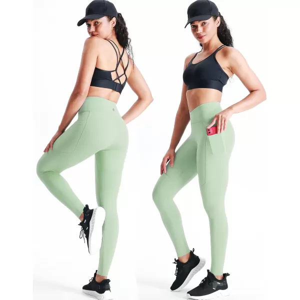 imageNELEUS Womens Yoga Pant Tummy Control High Waist Running Leggings with Pocket9124 BlackGreyLight Green 3 Pack